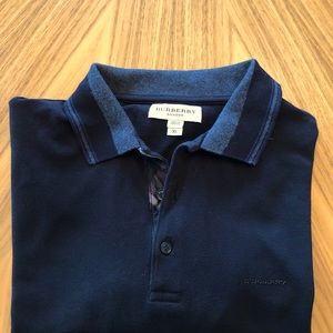 Men’s Black Burberry London Polo Shirt